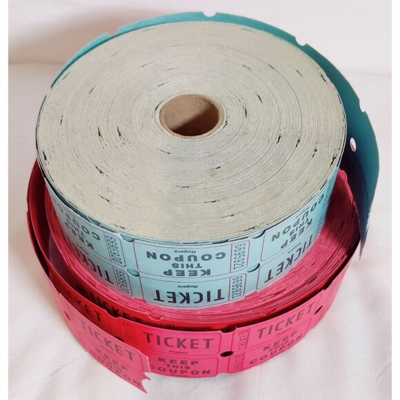 VTG Raffle Ticket Rolls (2) Red & Blue for Events, Carnival, Giveaways, parties - Picture 3 of 7